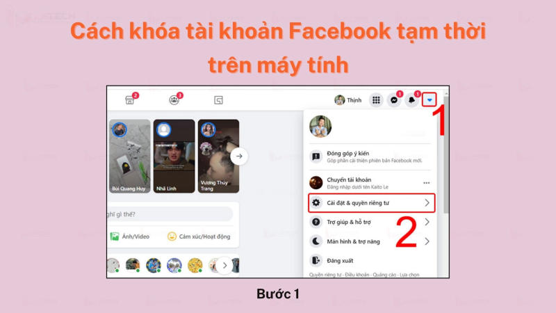 Hướng Dẫn Tạm Khoá Tài Khoản FB Trên Máy Tính (PC/Laptop)