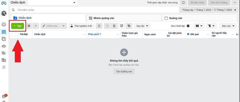 Tạo chiến dịch và chọn mục tiêu