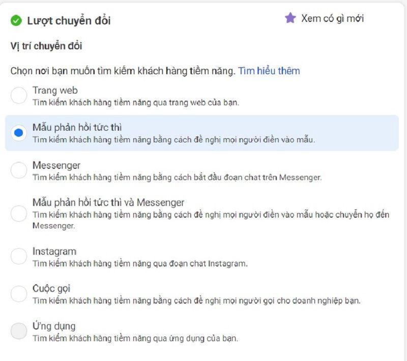 Thiết lập ở cấp Quảng cáo (Ad)