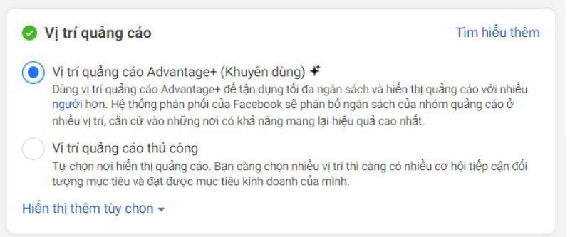 Vị trí quảng cáo